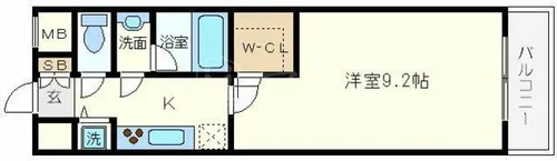 アーデンタワー靭公園【6階】の間取り