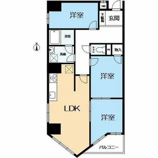 ラ・ミーユ甲東園【3階】の間取り