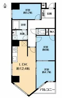 ラ・ミーユ甲東園【3階】の間取り