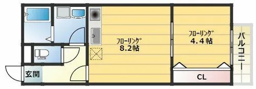 ディアコート守口B【1階】の間取り