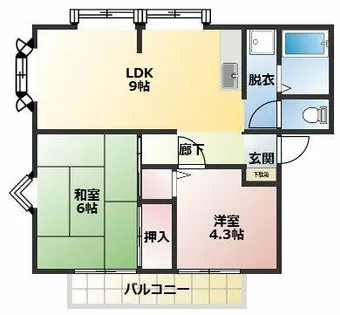 サンビレッジ太間 A【1階】の間取り