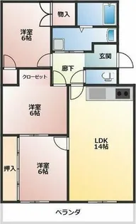 ドミールFUTABA【107号室】の間取り
