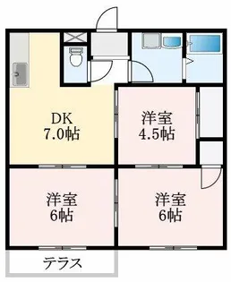 大阪府富田林市若松町3丁目【アパート】の間取り