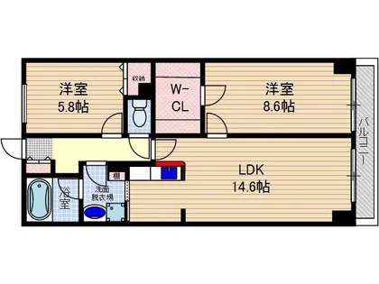ヴィル・ド・フルール【2階】の間取り