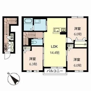 ベル・マルジェ【0202号室】の間取り