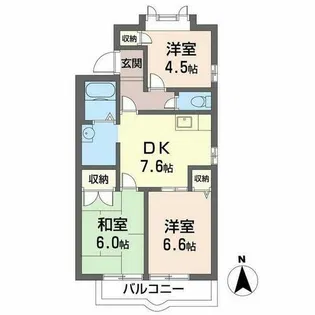 ハイローズオオトリA棟【2階】の間取り