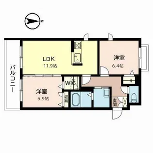 シャーメゾン南楠葉【0206号室】の間取り
