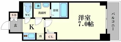 S-RESIDENCE福島Alovita【7階】の間取り