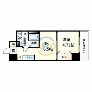サンレムート江坂1st【6階】の間取り
