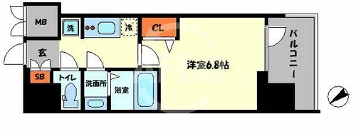 プレサンス大国町アドロッソ【5階】の間取り