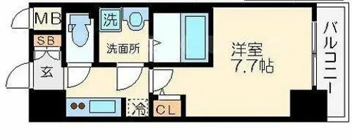 S-RESIDENCE難波EAST【15階】の間取り