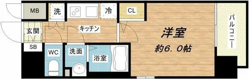 エスリード心斎橋EAST【14階】の間取り
