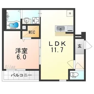 カーサ綾園【3階】の間取り