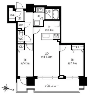 プレミストタワーズ札幌苗穂ブライトゲート【18階】の間取り