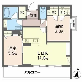 シャーメゾン ヴァンヴェール【0201号室】の間取り