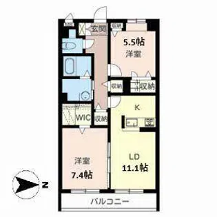 ノール ボアー 3号館【0203号室】の間取り