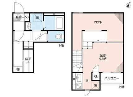 CB和白オーシャンヒルズ【2階】の間取り