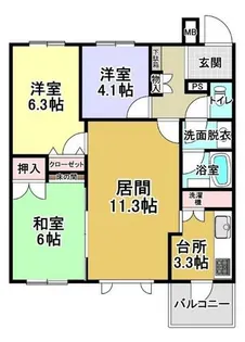 アルファコート宮の森【2階】の間取り