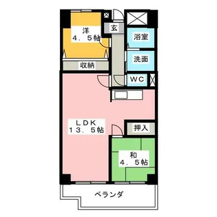 センターヒル橘【6階】の間取り