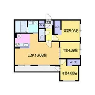 ラ シュエット北大前【4階】の間取り