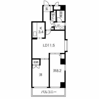 エクレール鶴舞【11階】の間取り