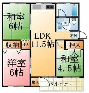 神陵台北住宅65号棟【506号室】の間取り