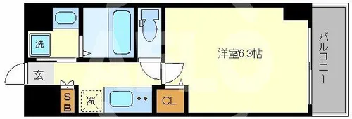 Metrosa弁天町【602号室】の間取り