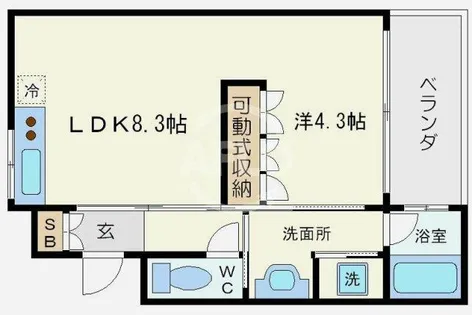 アーバネックス北堀江【8階】の間取り