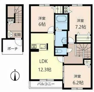 シャーメゾン ノースブルーム【0203号室】の間取り