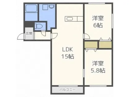 リヴェール【203号室】の間取り
