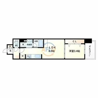 アーバネックス本町Ⅱ【3階】の間取り