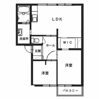 シャトー万葉B【B202号室】の間取り
