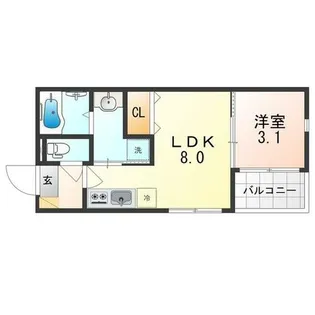 KRAM椥辻【2階】の間取り