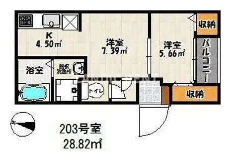 バーンメアオ パトナム【2階】の間取り