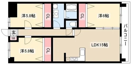鴻ノ巣ヒルズビル【6階】の間取り