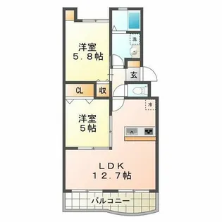 パールハイツ【4階】の間取り