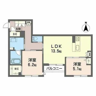 シャーメゾン ウィステリア 武庫之荘 みらいエコ【0202号室】の間取り