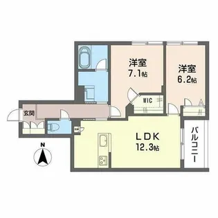 シャーメゾン ウィステリア 武庫之荘 みらいエコ【0201号室】の間取り