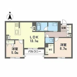 シャーメゾン ウィステリア 武庫之荘 みらいエコ【0203号室】の間取り