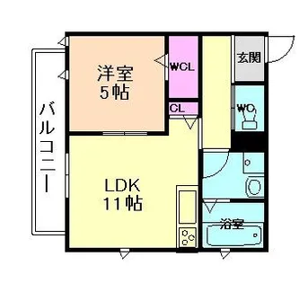 CASA FIORIRE 三社【3階】の間取り