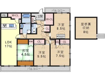 マジョール松崎町【6階】の間取り