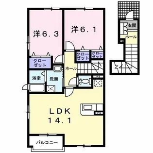 ソーレ(sole)【2階】の間取り