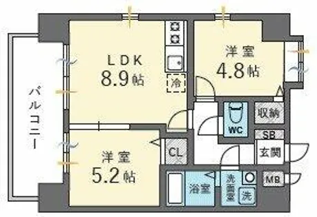 ウイングコートF館【8階】の間取り