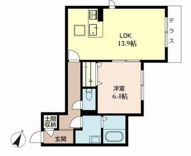 Kon Court【0102号室】の間取り