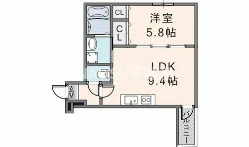 フジパレス瓜生堂Ⅴ番館【102号室】の間取り