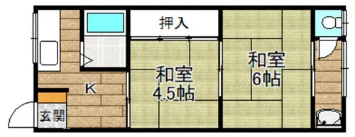 春日荘【204号室】の間取り