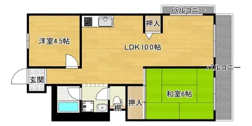 米虫ハイツ【1階】の間取り