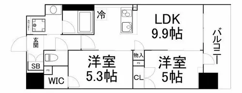 セイシア大拓26【8階】の間取り