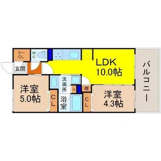 プレサンス ロジェ 名古屋浅間町ザ・レジデンス【9階】の間取り