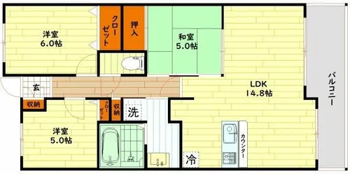 レジディア都島Ⅰ【6階】の間取り